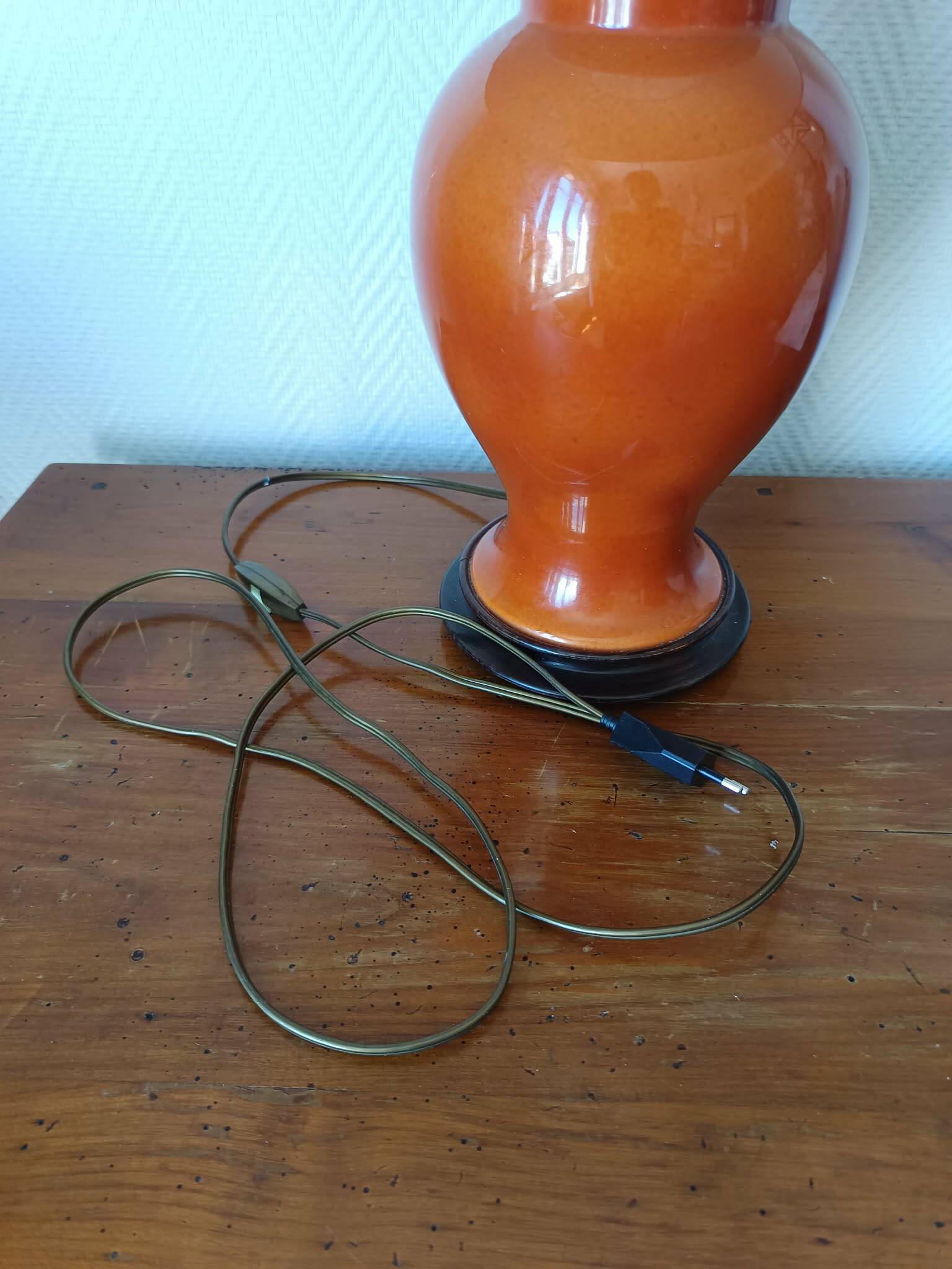 Limoges porcelain lamp by Mergey and Art Deco lampshade