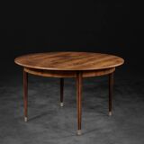 Vintage round folding dining table in rosewood by Agner Christoffersen, Denmark.