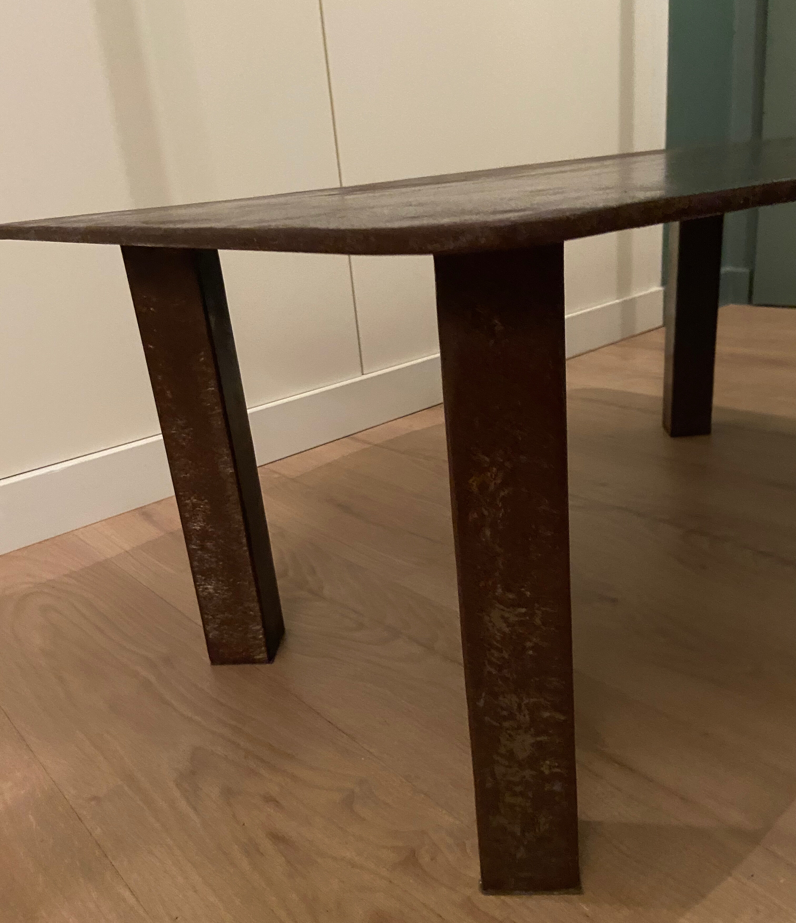 Rusty steel coffee table
