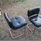 Pair of vintage armchairs 70 black