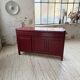 Red lacquered enfilade 1970 160cm