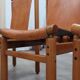 Set of 4 Ilmari Tapiovaara for La Permanente walnut & leather chairs 1960s