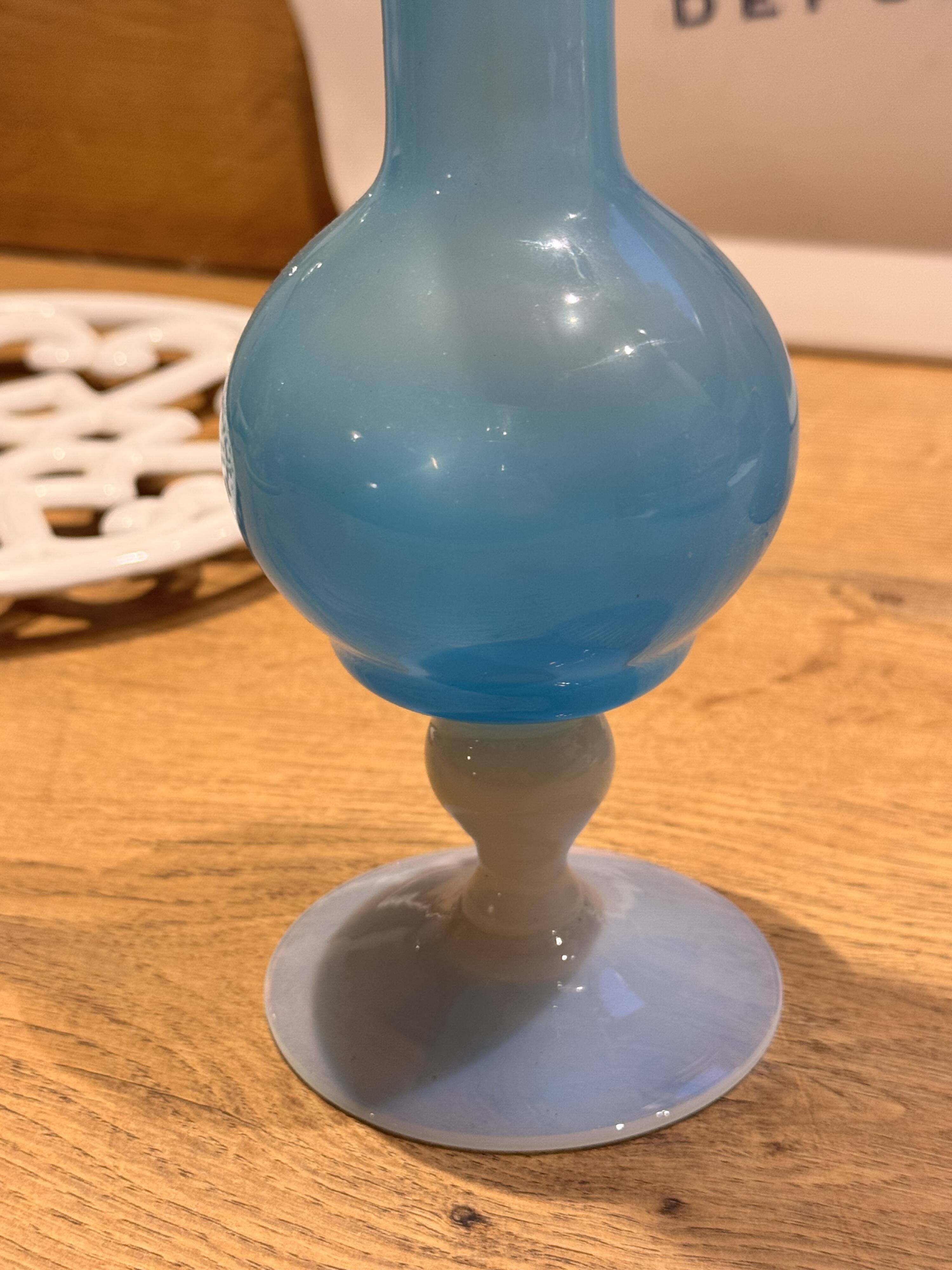 Vintage blue opaline soliflore vase