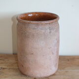 Old grease or honey pot in ochre glazed earth