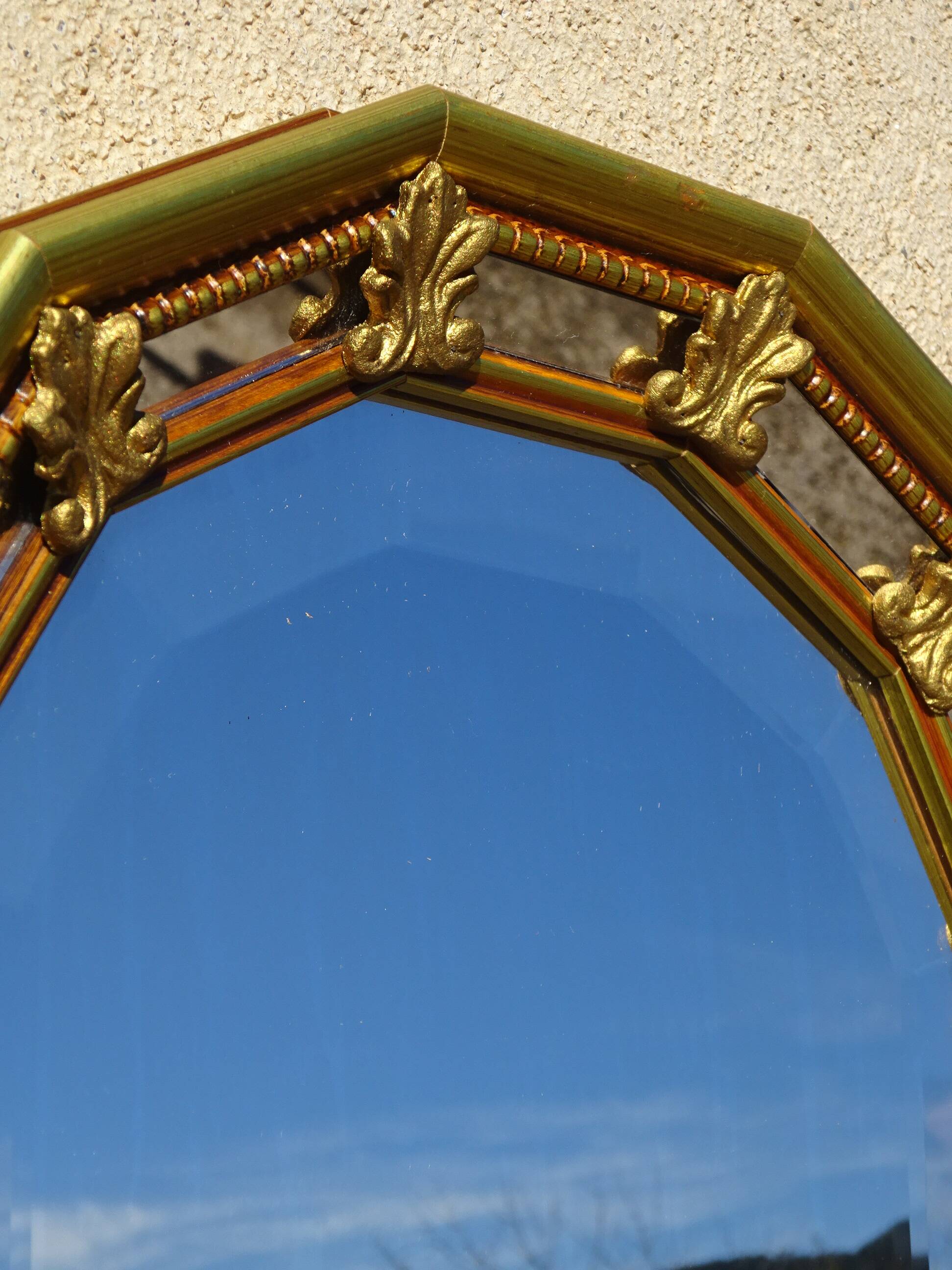 Miroir à parecloses, fleurs de lys, 99cmx30cm