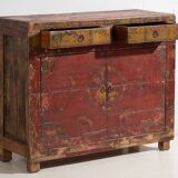 Ancienne armoire rouge à deux portes (c.1900) #16