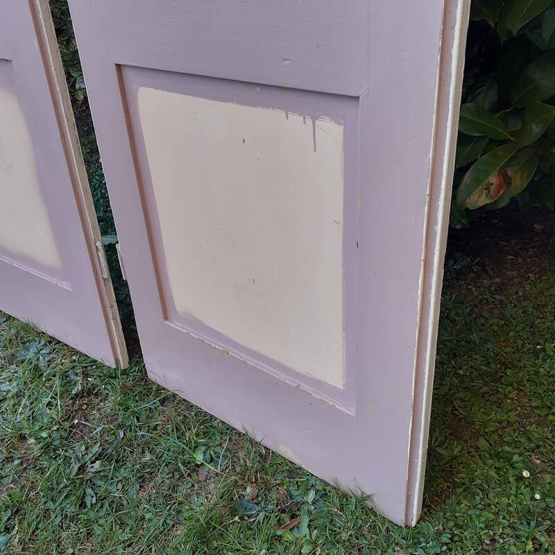 Pairs of large antique Haussmann-style wardrobe doors from the 19th century.