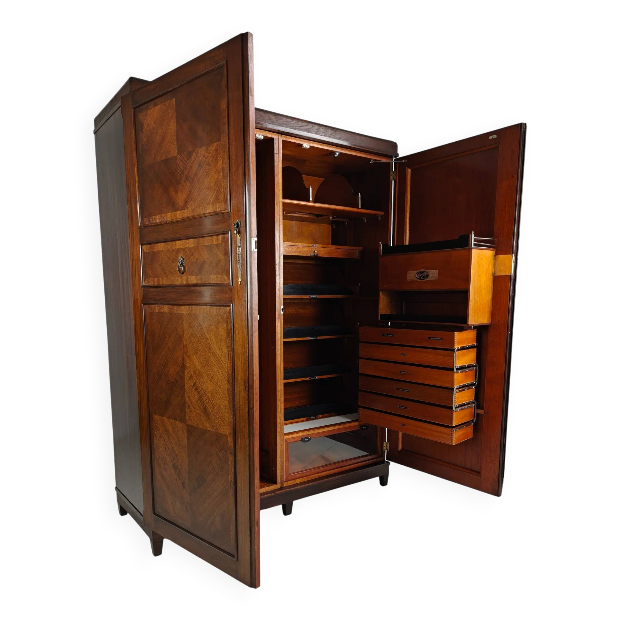 Belle garde-robe pour homme Art déco anglais des années 1920 Compactom Ltd