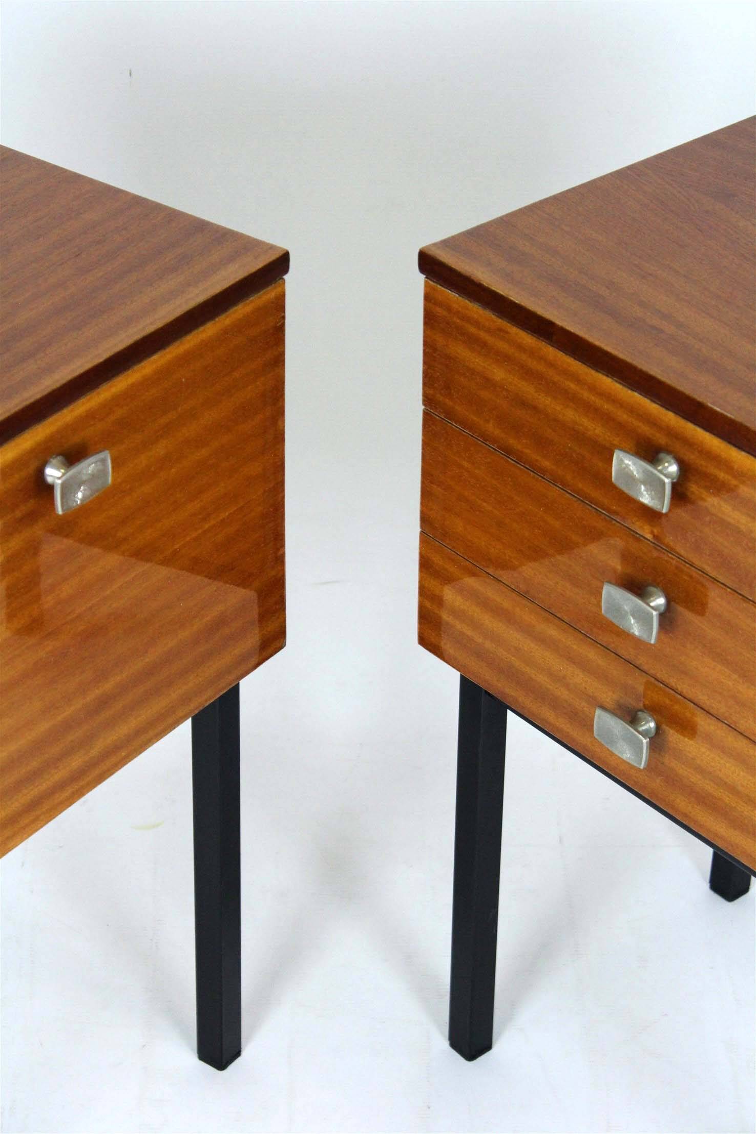 Mid-Century Modern Czechoslovakian Mahogany Nightstands by Up Závody, 1970s