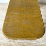 Low stool, plant stand in yellow painted wood