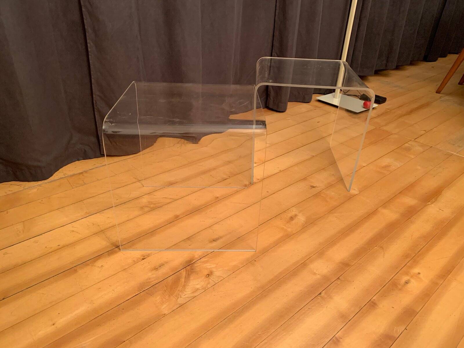Vintage side tables in acrylic, 1970s, set of 2