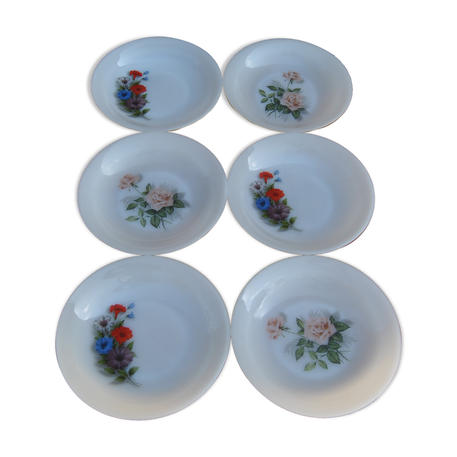 Set of 6 plates in arcopal 70