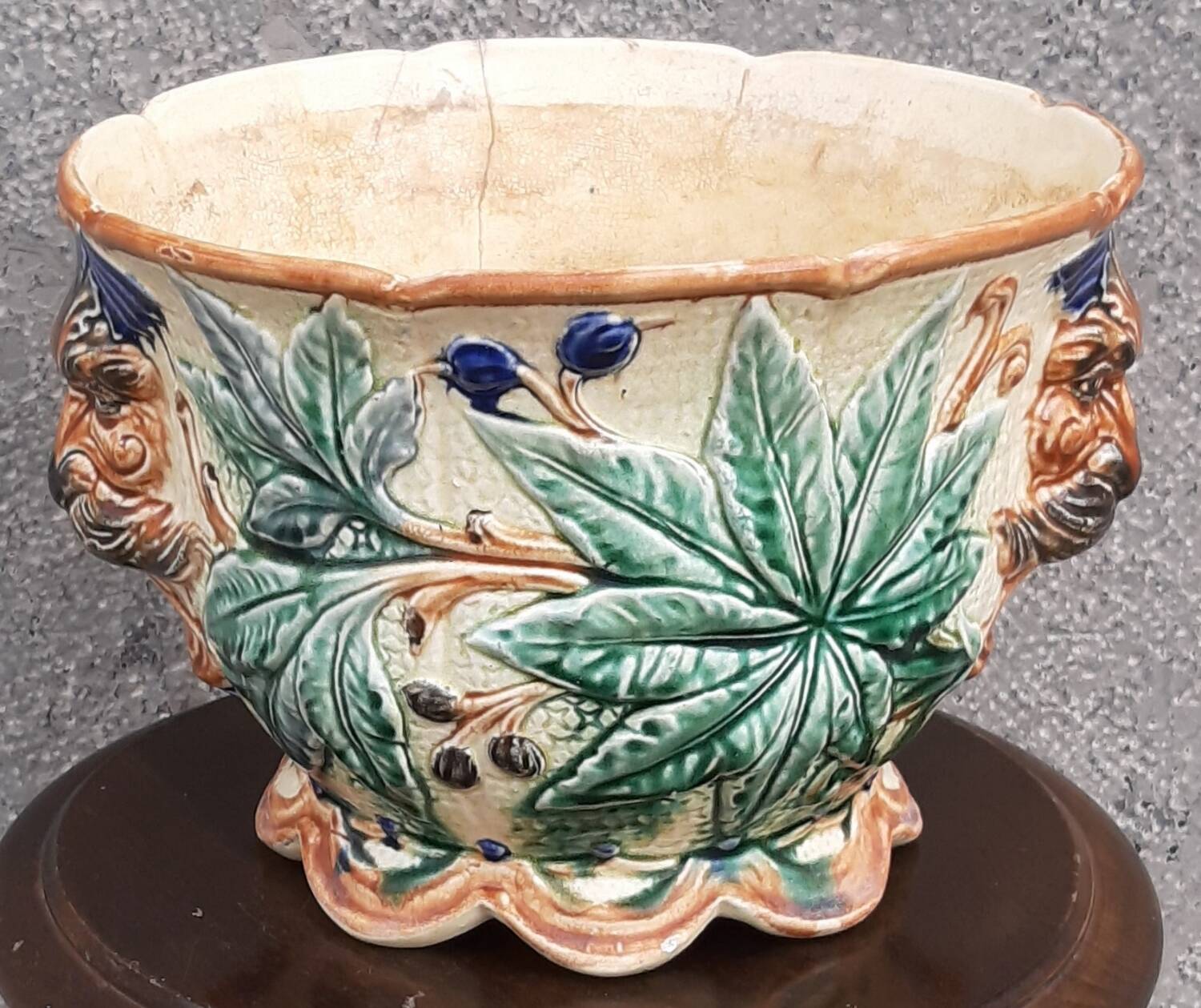 19th-century earthenware cachepot