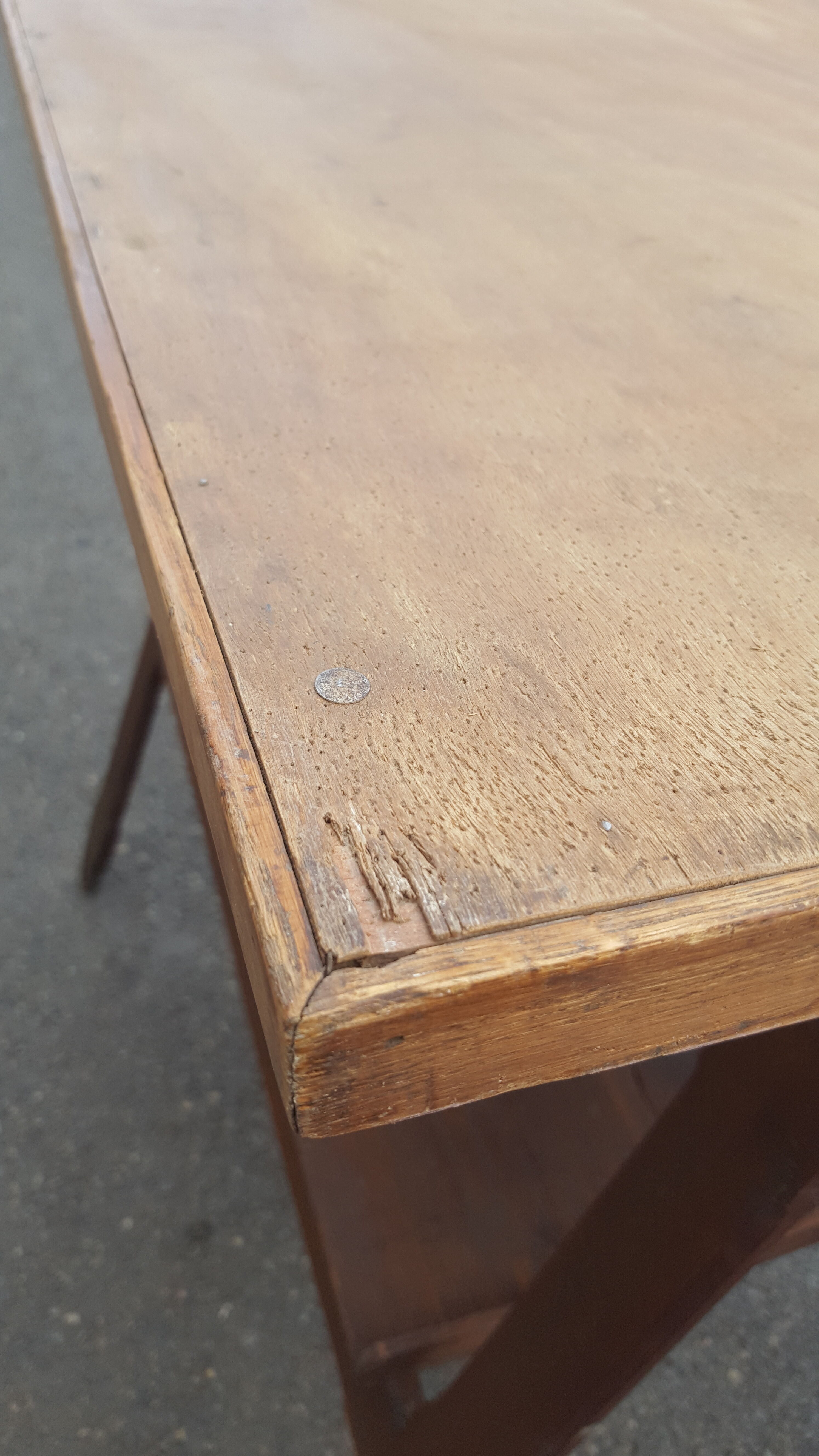 Drawing table wood and vintage metal