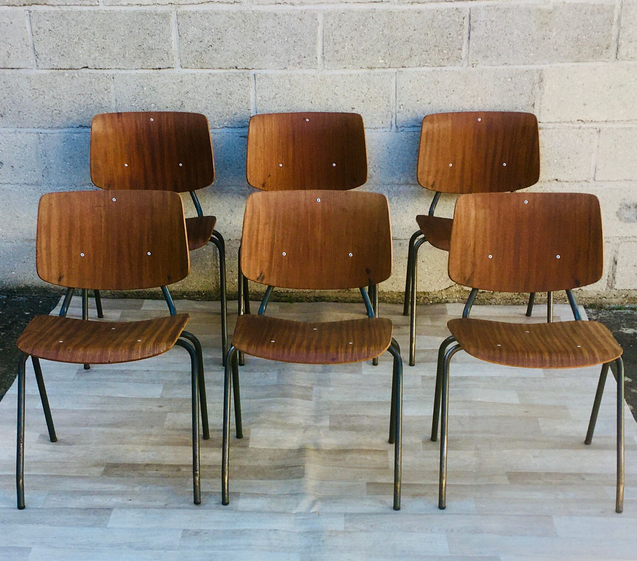 Set of 6 chairs Kho Liang 60s