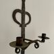 Brutalist wrought iron wall candle holder