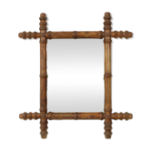 Miroir en bois antique faux bambou