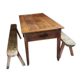 Farm table and benches