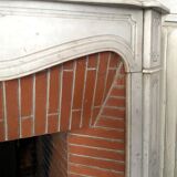 Louis XV style fireplace Model Pompadour White Carrara marble 20th century