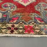 Vintage turkish oushak rug 225x130 cm shabby carpet ushak region medium