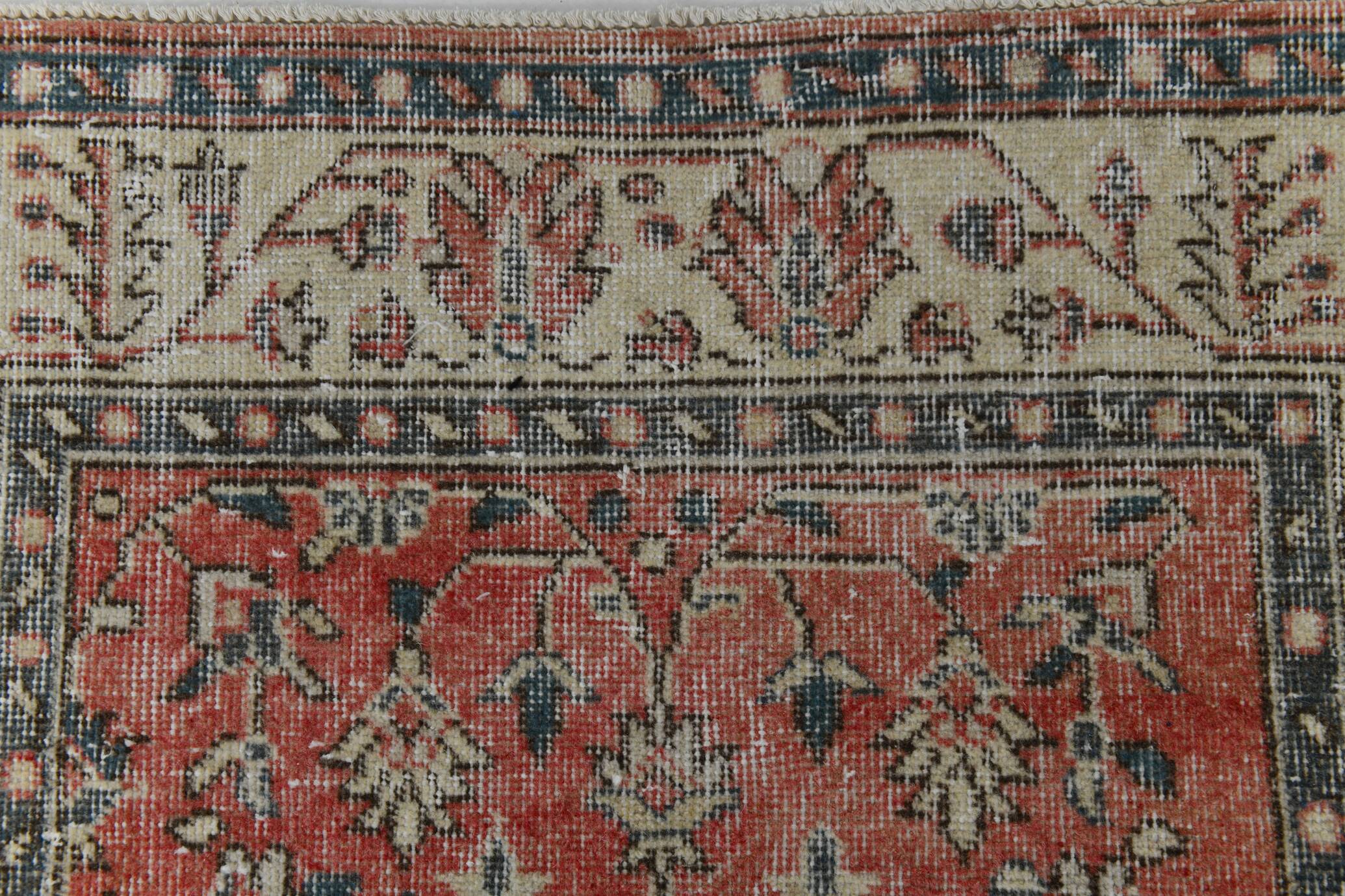 3x9 Vintage All-Over Floral Red Turkish Runner Rug, 92x286Cm