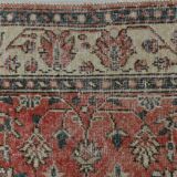3x9 Vintage All-Over Floral Red Turkish Runner Rug, 92x286Cm