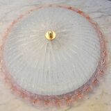 Precious Italian pink Murano glass ceiling fixture, Murano, 1970