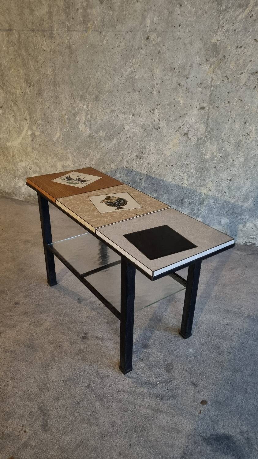 Vintage coffee table with tiles