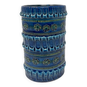Vase bleu vert en céramique Bitossi