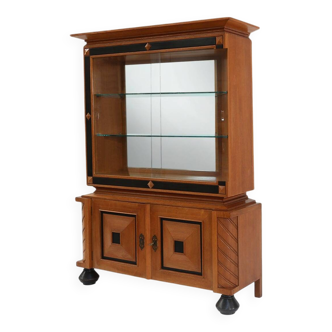 Late Art Deco Display Cabinet in Oak, Belgium 1940s