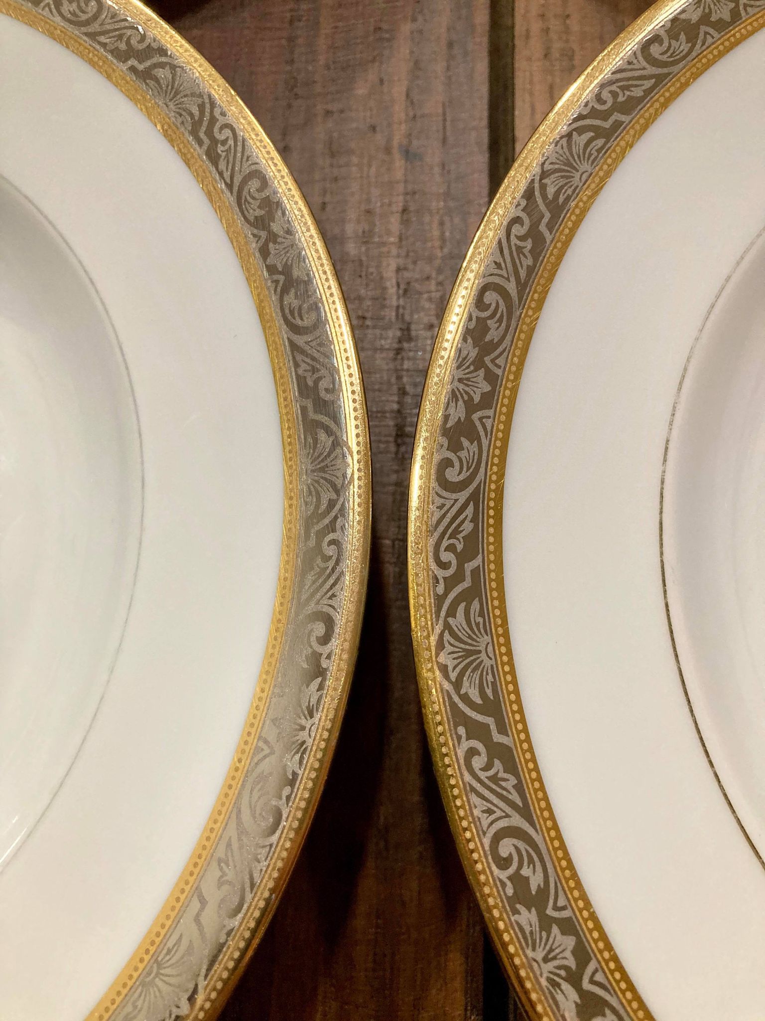 Set of 6 porcelain plates Thierry de Zélicourt