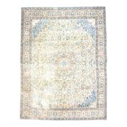 1970s Vintage Persian Handmade Wool Cotton Beige Area Rug 292x396