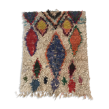 Moroccan Berber carpet Boucherouite with colored diamonds 200x152cm