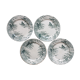 4 assiettes à dessert en terre de fer modèle "Neige" U&C Sarreguemines fin XIXe début XXe siècle