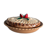 Vintage pie dish in barbotine apple pie Silea
