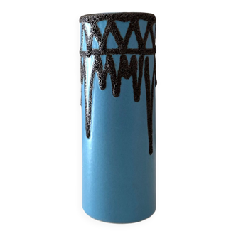 Vintage Vase Fohr Keramik 301-20, West German Pottery, Fat Lava turquois