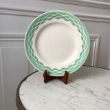 Plat rond digoin sarreguemines modèle "lola" vert d'eau années 30-40