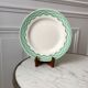 Round dish digoin sarreguemines model "lola" water green years 30-40