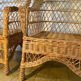 Paire de fauteuils en osier, 1960
