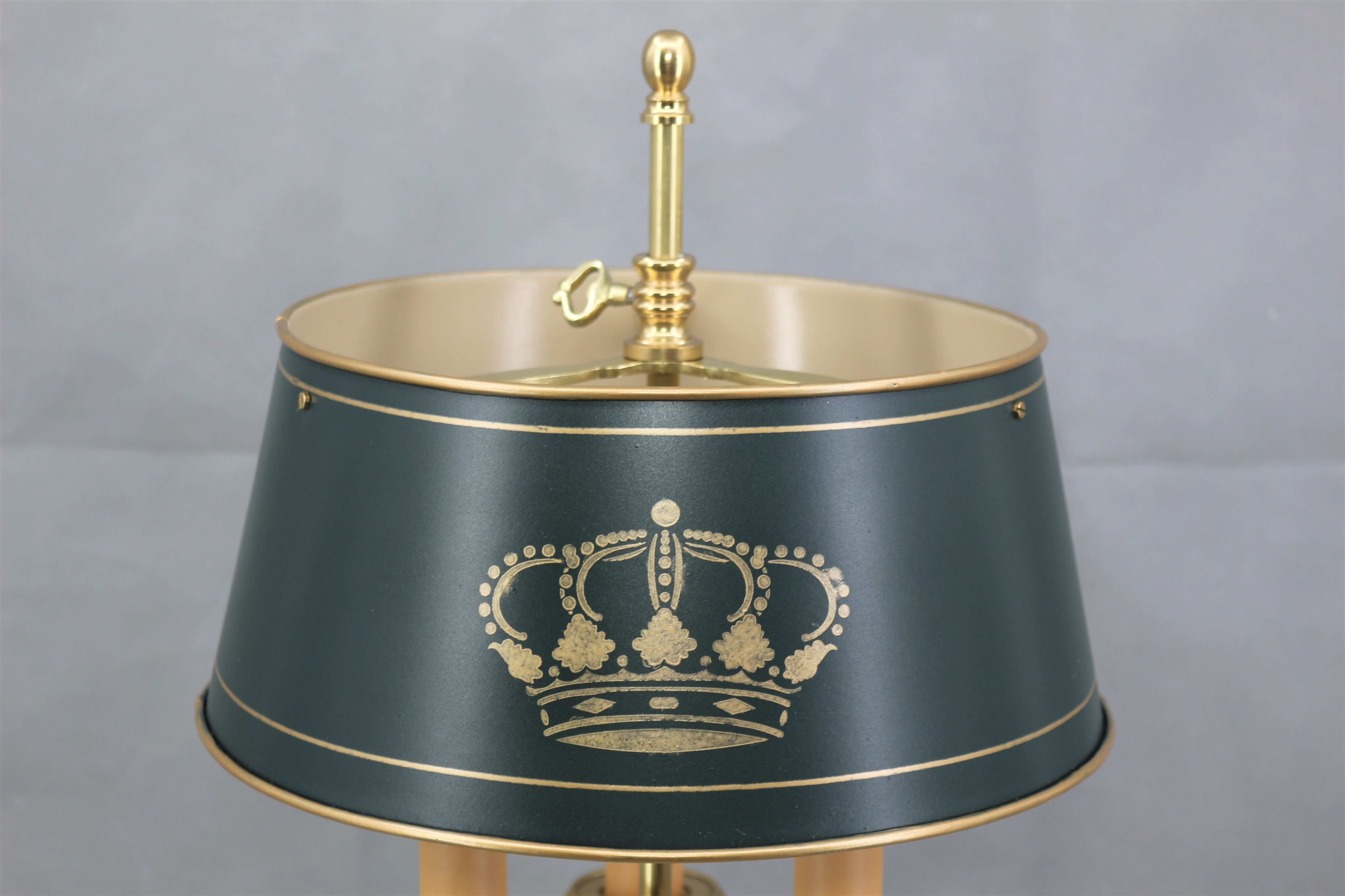 Empire style hot water bottle lamp in solid bronze three lights Lucien Gau