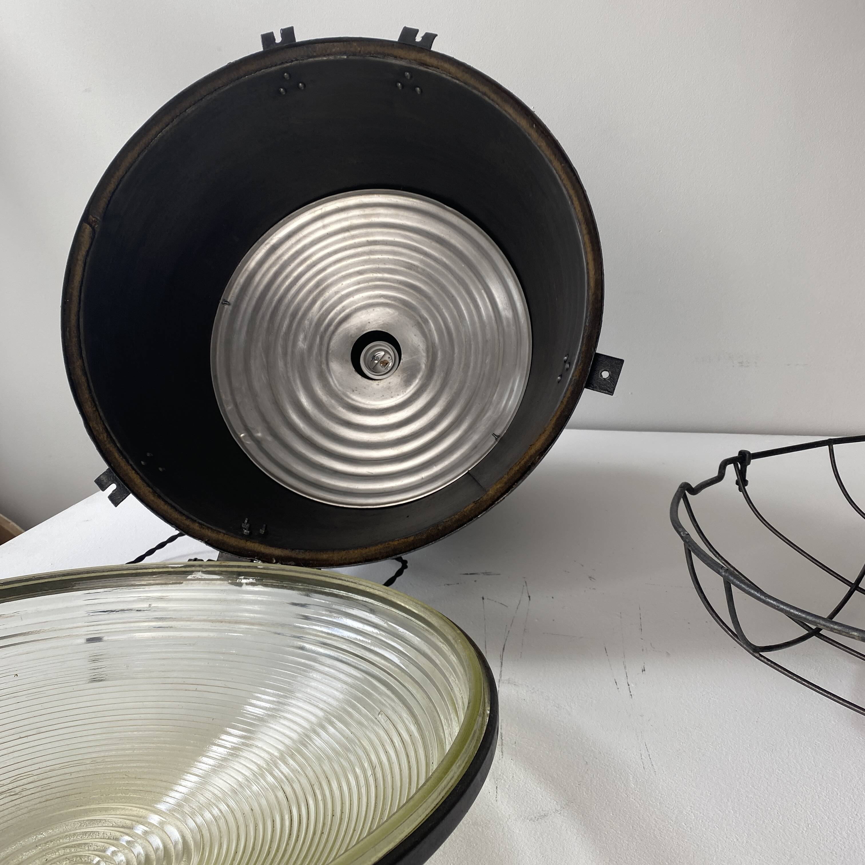 IMPRESSIVE VINTAGE POLISH INDUSTRIAL XXL SUSPENSION LIGHT