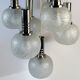 Vintage Doria Leuchten suspension with 7 cracked glass globes.