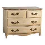 19th century curved chest of drawers with re-engraving