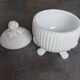 Bonbonnière in white opaline glass round tripodium shape