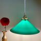 Vintage pendant lamp in green and white opaline