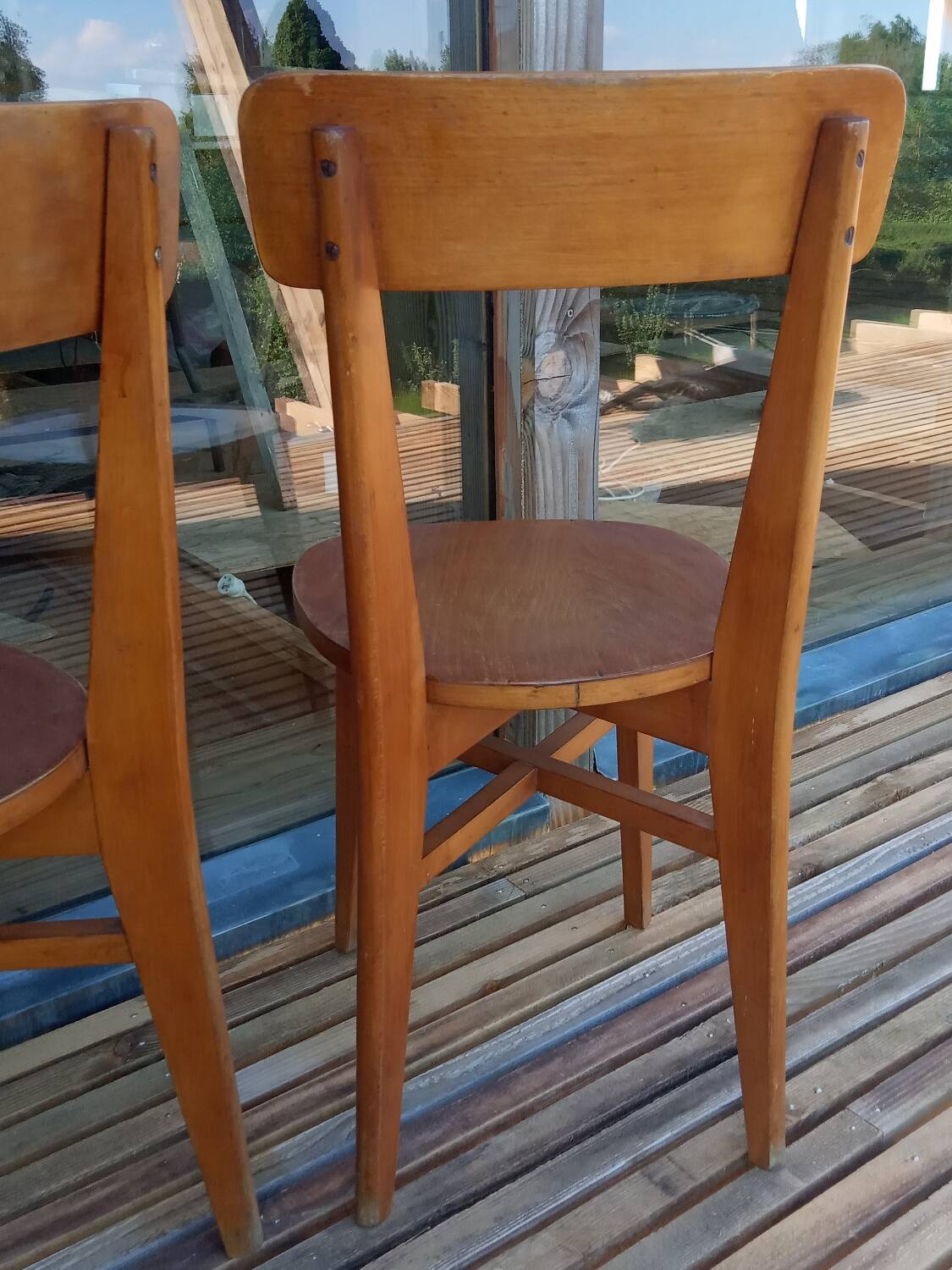 Pair of 1950s bistro chairs