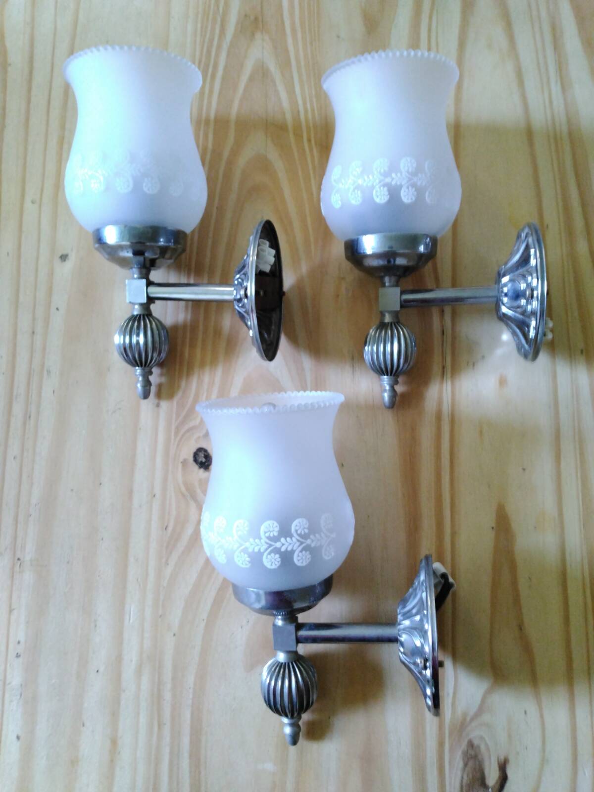 Glass and metal wall lights