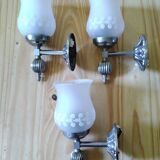 Glass and metal wall lights