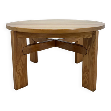 Vintage extendable round table in the spirit of Atelier Chauvin S.A. – 1970s