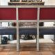 Louis XIII style bench in wood and linen